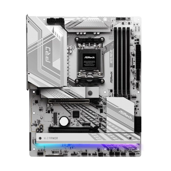 ASRock X870 PRO RS 0 ASRock X870 PRO RS AMD AM5 Socket Motherboard, ATX, 4x DDR5 Slots, 3x M.2 Sockets, 3x USB-C Port, 2.5GbE LAN, 1x HDMI Port - Image 2