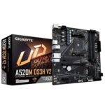 Gigabyte A520M DS3H V2 Ultra Durable AMD AM4 Socket Motherboard, Micro-ATX, 4x DDR4 Slots