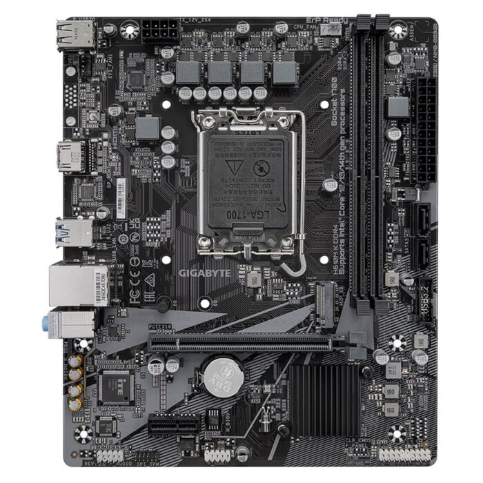 Gigabyte H610M K 0 Gigabyte H610M K DDR4 Ultra Durable Intel 1700 Socket Motherboard, Micro-ATX, 2x DDR4 Slots, 1x M.2 Socket, GbE LAN, - Image 2