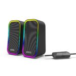 Marvo Scorpion SG-285 Havoc 20 Gaming Speakers, Stereo Sound, 3.5mm and USB Connection, 5 RGB Lighting Modes, 6w, Black - Image 2