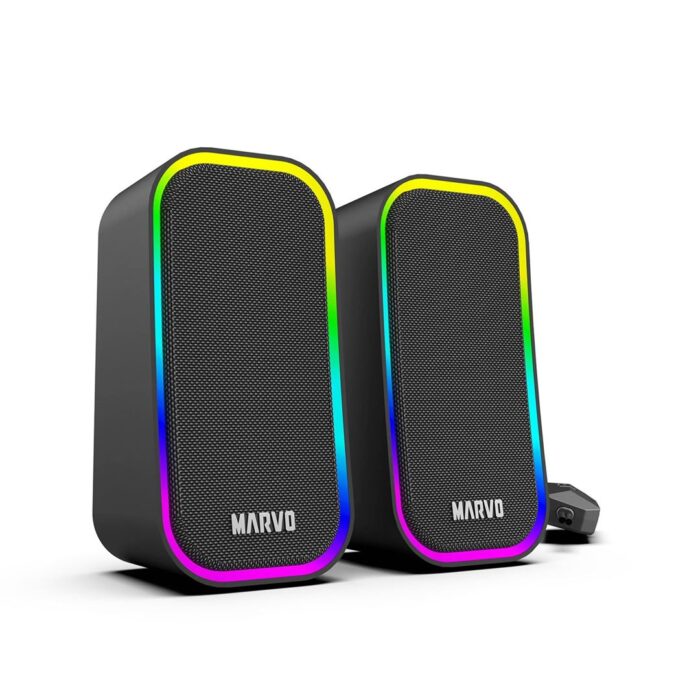 Marvo Scorpion SG-285 Havoc 20 Marvo Scorpion SG-285 Havoc 20 Gaming Speakers, Stereo Sound, 3.5mm and USB Connection, 5 RGB Lighting Modes, 6w, Black - Image 1