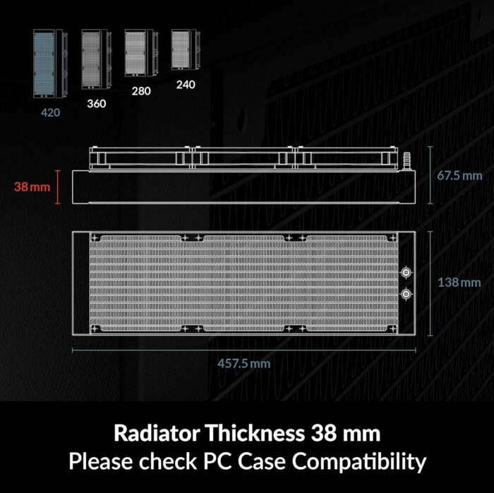 ARCTIC Liquid Freezer III 420 A-RGB - Water Cooling PC, All-in-One CPU AIO Water Cooler, Intel & AMD - Image 3