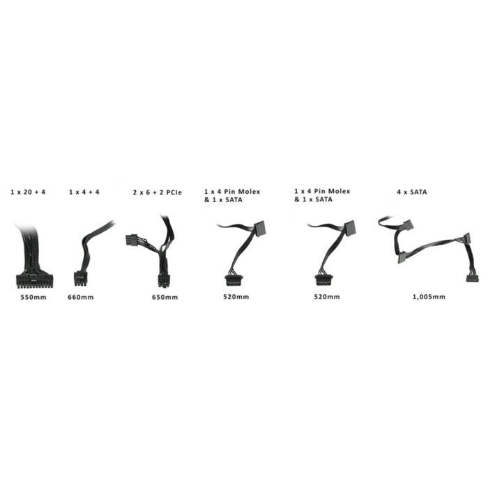 GAMEMAX RPG Rampage 600W PSU, 140mm Ultra Silent Fan, 80 PLUS Bronze, Flat Black Cables, Japanese TK Main Capacitor - Image 4