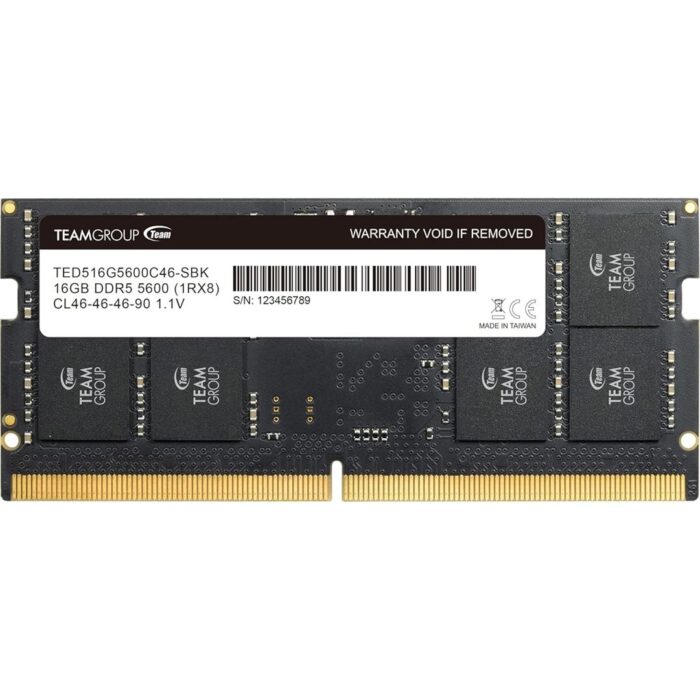 Team Elite TED516G5600C46A-S01 16GB 16GB Team Elite (1 x 16GB) DDR5 5600MHz SODIMM - Image 1