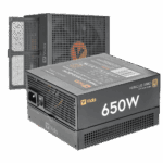 Vida 650W Heracles Black ATX Gaming PSU, 80+ Bronze, 14cm Ultra-Quiet FDM Fan, Flat Black Cables
