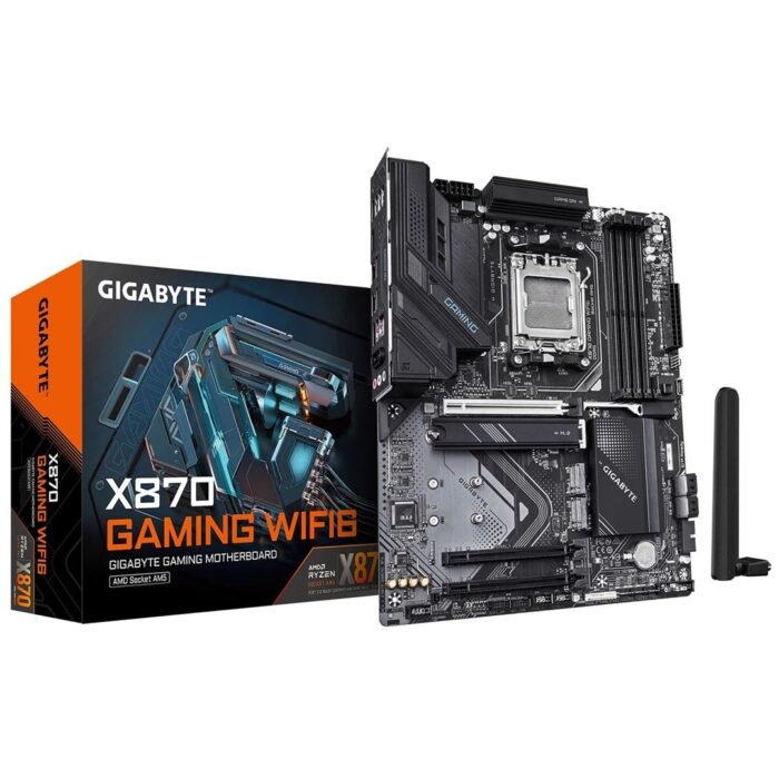 Gigabyte X870 GAMING WIFI6 Gigabyte X870 GAMING WIFI6 AMD AM5 Motherboard, DDR5, ATX, 2.5GbE LAN, Wi-Fi 6 - Image 1