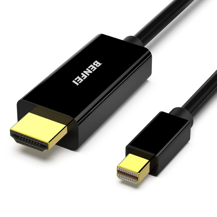 MINI DP TO HDMI Mini DisplayPort to HDMI Cable, 1.8 M Mini DP (Thunderbolt Compatible) to HDMI Cable, Compatible for MacBook, Surface pro 1 2 3 4 - Image 1