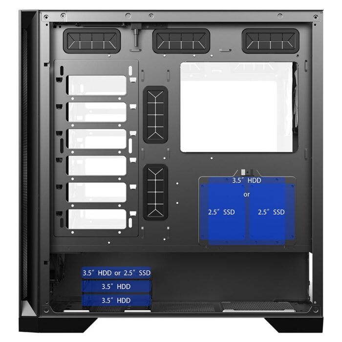 CRONUS Phanes Gaming PC Case, Full Tower, Superior Airflow, ATX, Micro ATX, Mini-ITX, and E-ATX - Image 7