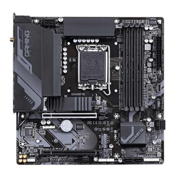 Gigabyte B760M GAMING X AX Intel 1700 Socket Motherboard, Micro-ATX, 4x DDR5, 2.5GbE LAN, Wi-Fi 6E - Image 2