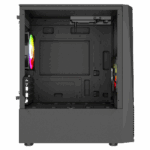 Vida Genesis Black ARGB Gaming Case w/ Glass Window, Micro ATX, 2x ARGB Fans, Front ARGB Strip - Image 5