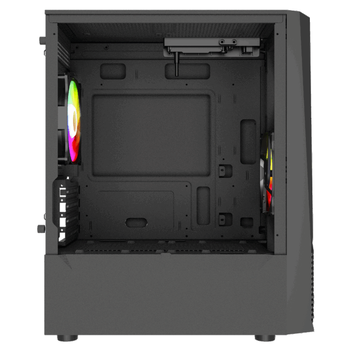 Vida Genesis Black 1 Vida Genesis Black ARGB Gaming Case w/ Glass Window, Micro ATX, 2x ARGB Fans, Front ARGB Strip - Image 5