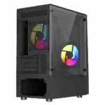 Vida Genesis Black ARGB Gaming Case w/ Glass Window, Micro ATX, 2x ARGB Fans, Front ARGB Strip - Image 7