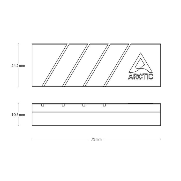 Arctic M2 Pro (Silver) M.2 SSD Heatsink, For Single & Double Sided, Thermal Pads Included - Image 4
