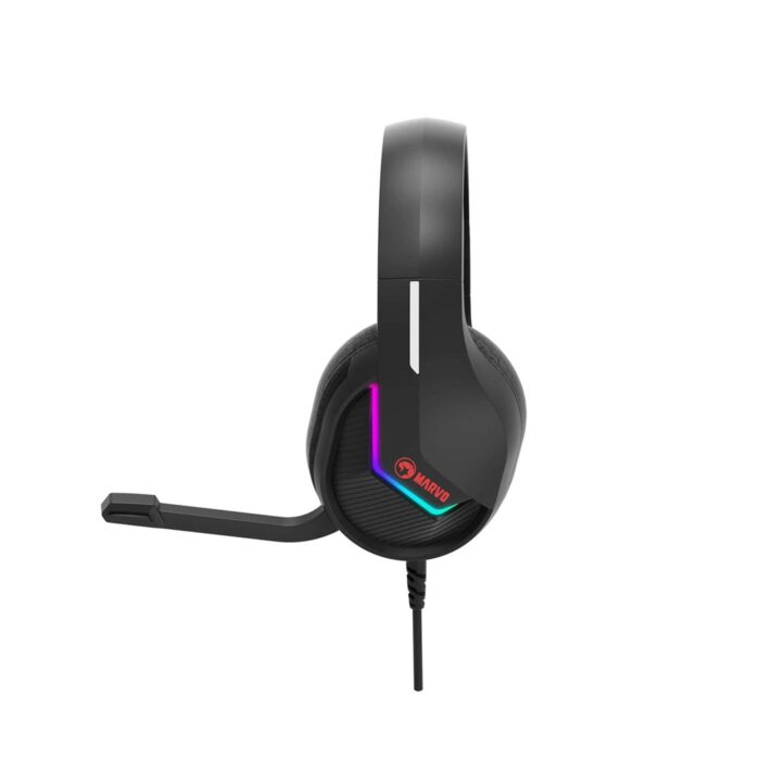 Marvo Scorpion H8618 Tactic 40 USB 2.0 Wired Gaming RGB Headset Black - Image 2