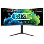 piXL 34 Inch Ultrawide Curved Gaming Monitor, 165Hz, 1.5ms Response Time, 3440x1440 Resolution, HDMI, DP