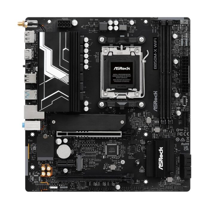 ASRock B850M-X WiFi R2.0 AMD AM5 Socket Motherboard, Micro-ATX 2.5GbE LAN, Wi-Fi 6E - Image 2