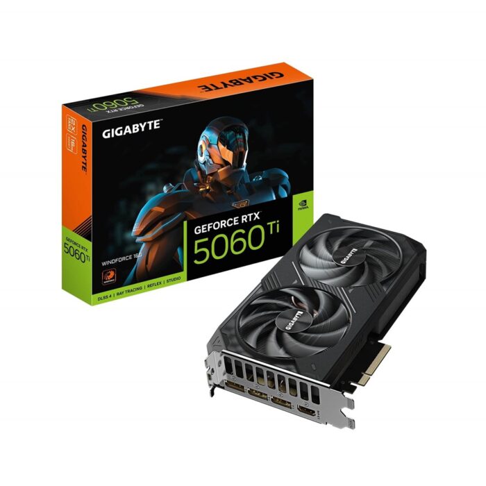 Gigabyte GeForce RTX 5060 Ti Windforce 16GB Gigabyte GeForce RTX 5060 Ti Windforce 16GB GDDR7 PCI-Express Graphics Card - Image 1