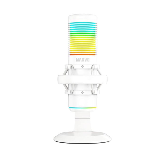 Marvo Scorpion MIC-07 Blast 60 USB RGB Noise Cancelling Wired Gaming Microphone (White) - Image 1
