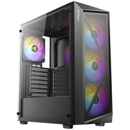 Antec AX67 ARGB Mid-Tower Gaming PC Case, Full Mesh Front, Tempered Glass, 4 x 120mm ARGB Fans, ATX