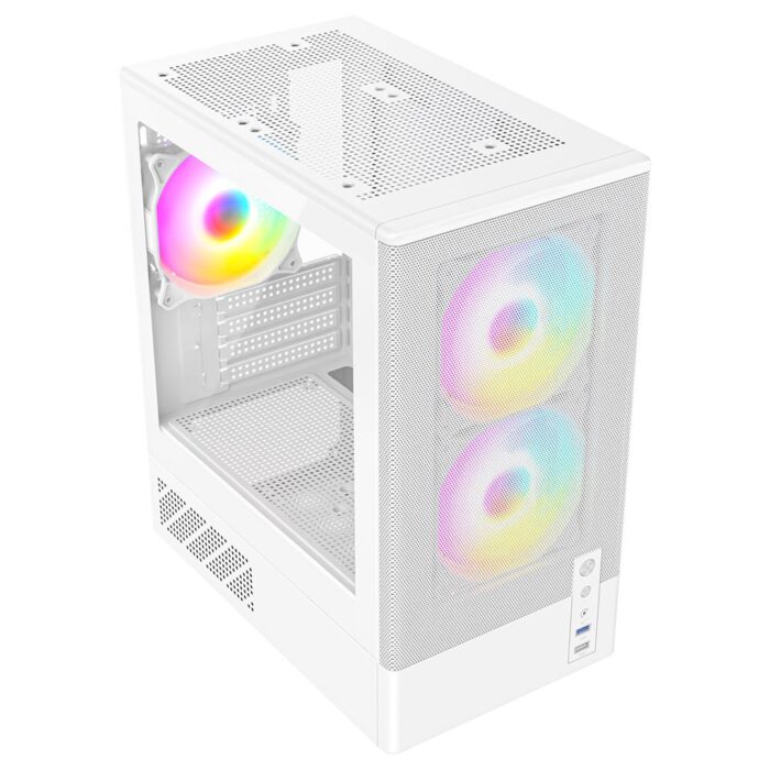 CIT F3 White Micro ATX 3 x ARGB Fans - Image 2