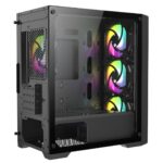 CIT Vento Gaming MATX Case Black 4x 12cm ARGB Fans Hub - Image 5