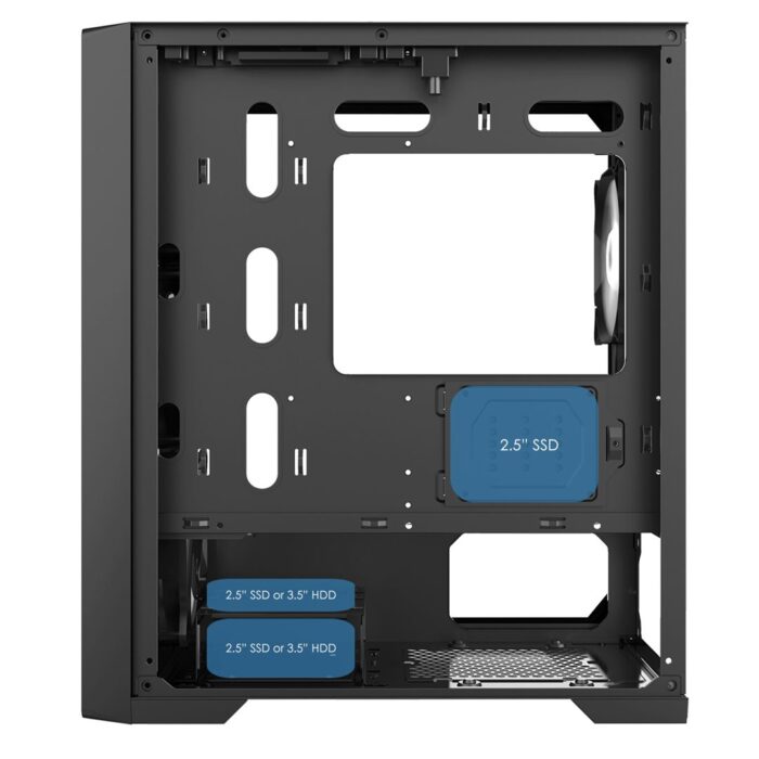 CIT Vento Gaming MATX Case Black 4x 12cm ARGB Fans Hub - Image 7