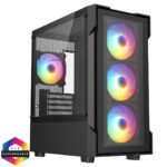 CiT Tsunami Black MATX 4 x120mm Inner-Ring ARGB Fans