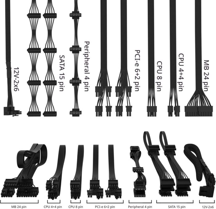 Cooler Master 850W V SFX Gold 850 ATX  PSU, Fully Modular, FDB Bearing Fan, 80+ Gold, SFX-to-ATX Bracket, PCIe 5.1 - Image 3