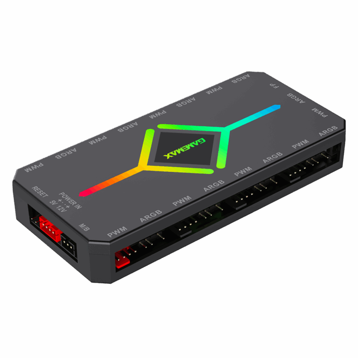 GameMax 9 Port HUB V4.0 0 GameMax 9 Port HUB V4.0 PWM ARGB SYNC & RF Remote - Image 3