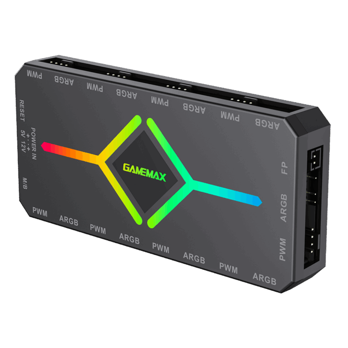 GameMax 9 Port HUB V4.0 1 GameMax 9 Port HUB V4.0 PWM ARGB SYNC & RF Remote - Image 2