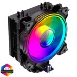 GameMax Ice Blade Black CPU Cooler 120mm PWM ARGB Fan 4 x Heat Pipes TDP 190W
