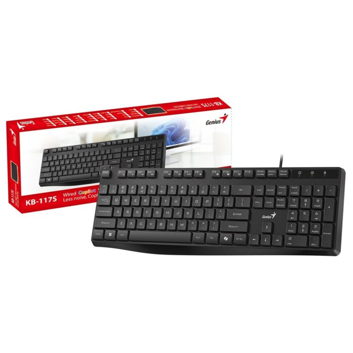 Genius KB-117S Genius KB-117S Wired AI Copilot Silent Keyboard, 11 Multimedia Function Keys - Image 1