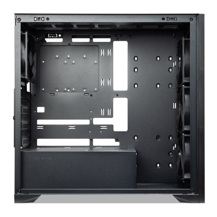 TecWare Timber ATX PC Case, High Airflow Mid Tower with Wood Front Panel, ATX/mATX/ITX - Black - Image 4