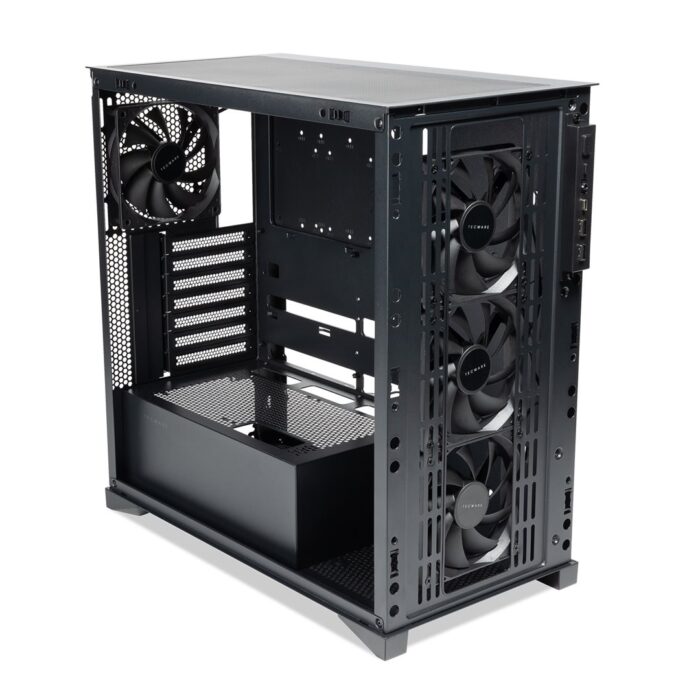 TecWare Timber ATX PC Case, High Airflow Mid Tower with Wood Front Panel, ATX/mATX/ITX - Black - Image 6