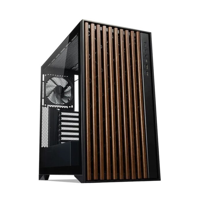 TecWare Timber ATX 1 (4) TecWare Timber ATX PC Case, High Airflow Mid Tower with Wood Front Panel, ATX/mATX/ITX - Black - Image 1