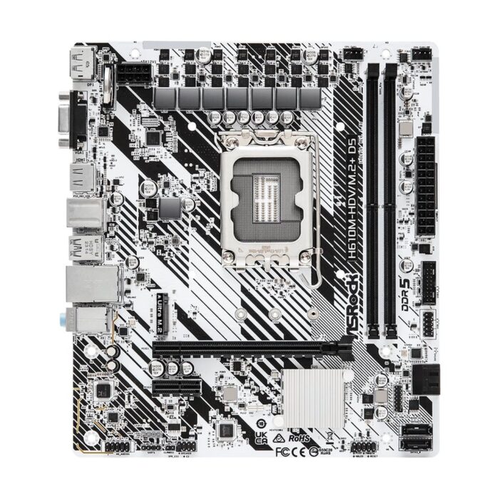 ASRock H610M-HDV/M.2+ D5 Intel 1700 Socket Motherboard, Micro-ATX, 2x DDR5 Slots, 1x M.2 Socket - Image 2