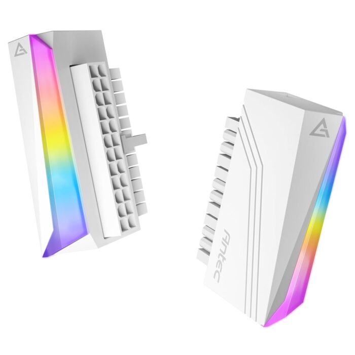 Antec 24-Pin 90-Degree ARGB Adapter - White Antec 24-Pin 90-Degree ARGB Adapter - White - ATX Connector, 5V 3-Pin, ARGB Sync Support - Image 1