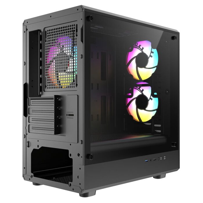 CiT Level 5 Micro ATX Mesh Gaming Case 3 x ARGB Fan - Image 5