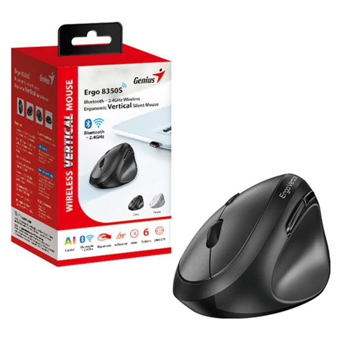 Genius Ergo 8350S Wireless Ergonomic Vertical Mouse - Image 1
