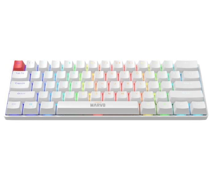 Marvo Scorpion KG933G Saber 61 Wired Mechanical RGB 60% Gaming Keyboard (White) - Image 2