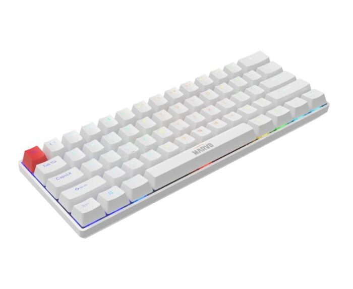 Marvo Scorpion KG933G Saber 61 Wired Mechanical RGB 60% Gaming Keyboard (White) - Image 3