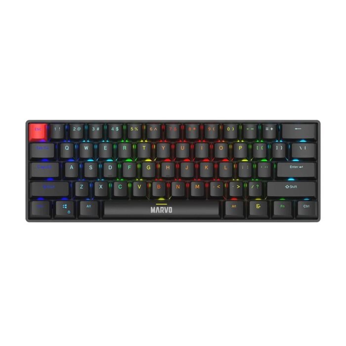 Marvo Scorpion KG933G Saber 61 Wired Mechanical RGB 60% Gaming Keyboard (Black) - Image 1