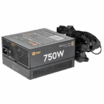 Vida 750W Heracles Black ATX Gaming PSU, 80+ Bronze, 14cm Ultra-Quiet FDM Fan, Flat Black Cables