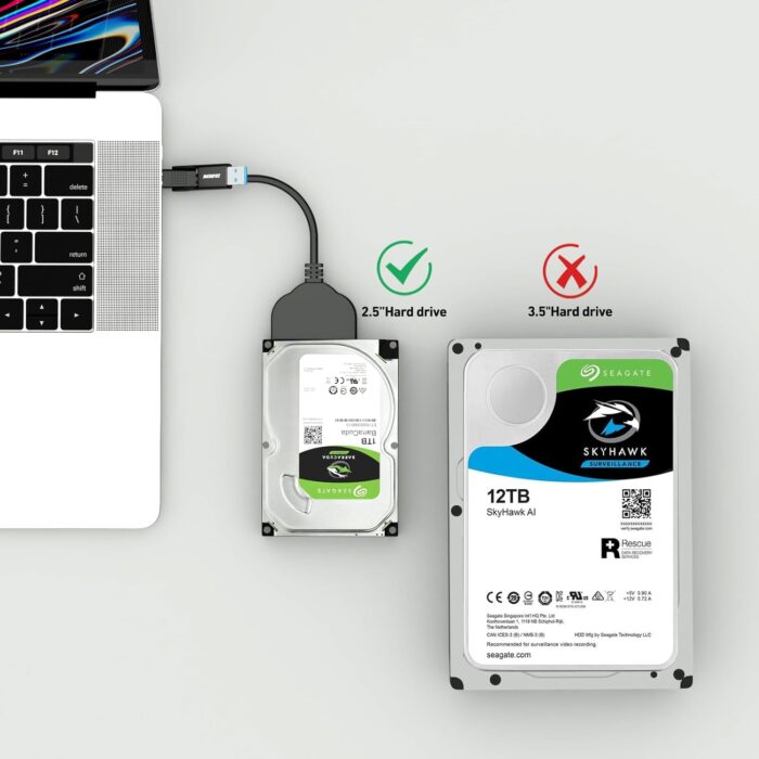 USB 3.0  (USB-A & USB-C) to SATA Adapter for 2.5" HDD/SSD - Image 3