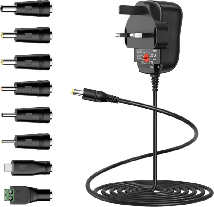 Universal Power Adapter AC DC 3V 4.5V 5V 6V 7.5V 9V 12V Universal Power Adapter AC DC 3V 4.5V 5V 6V 7.5V 9V 12V Power Supply, 2A Max. - Image 1