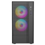 Cit F3M Black Micro-ATX Mesh PC Gaming Case with 3 x 120mm ARGB Fans Included - Image 3