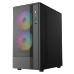 Cit F3M Black Micro-ATX Mesh PC Gaming Case with 3 x 120mm ARGB Fans Included - Image 4