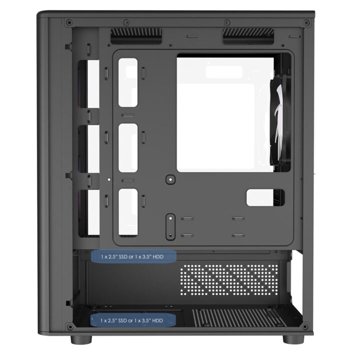 Cit F3M Black Micro-ATX Mesh PC Gaming Case with 3 x 120mm ARGB Fans Included - Image 7