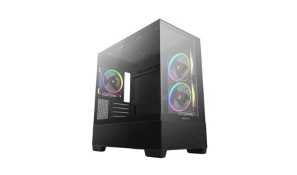 DeepCool CG380 3F Micro-ATX Gaming Case Case Black Panoramic Tempered Glass Side Panel, Mesh Airflow Front