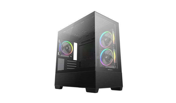 DeepCool CG380 3F 0 DeepCool CG380 3F Micro-ATX Gaming Case Case Black Panoramic Tempered Glass Side Panel, Mesh Airflow Front - Image 1